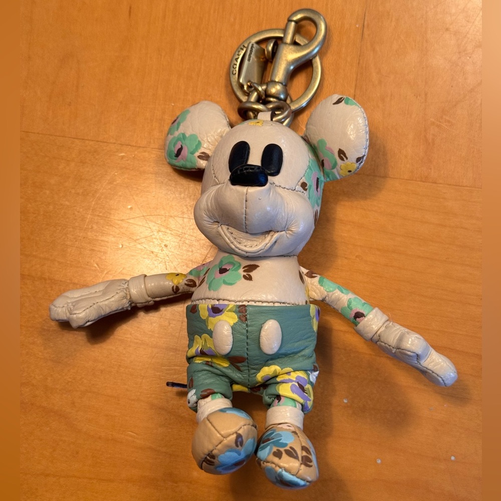 Disney X Coach Mickey Mouse Bag Charm With Floral Print - Picture 3 of 12